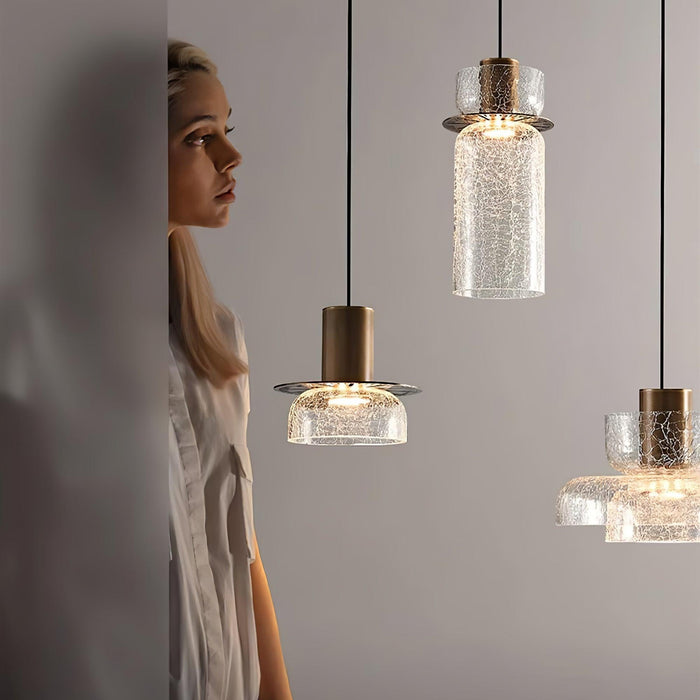 Glacier Crackle Glass Pendant Lamp-DWHOME