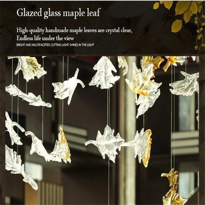Glass Maple Leaf Hanging Light for Staircase - DWHOME