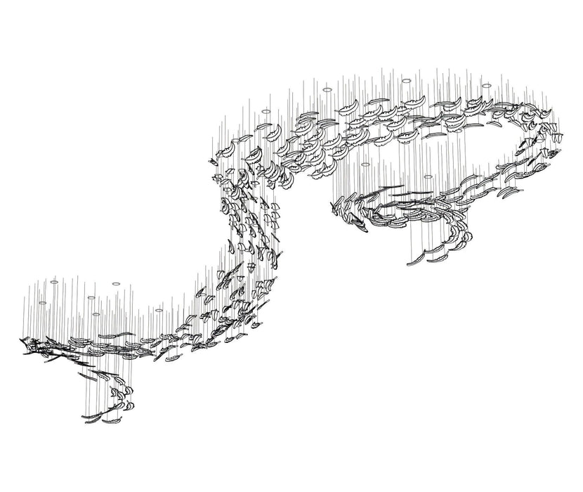 Glass Feathers Flying Chandelier-DWHOME
