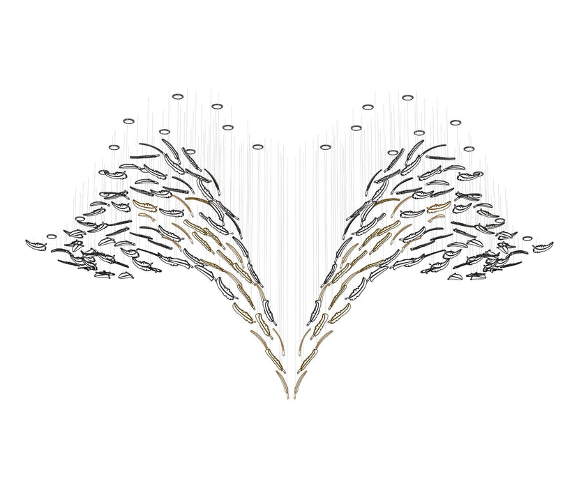 Glass Feathers Flying Chandelier-DWHOME