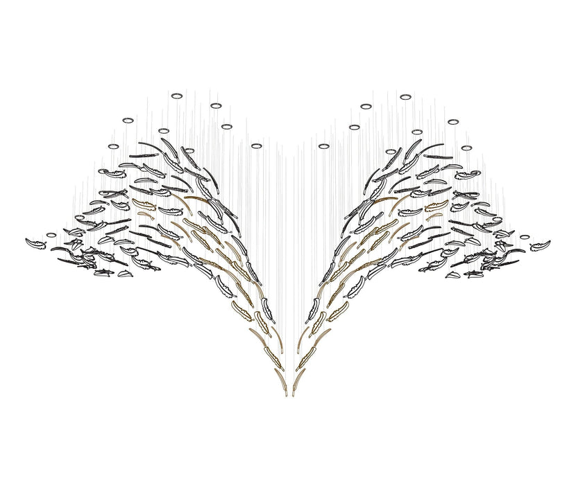 Glass Feathers Flying Chandelier-DWHOME