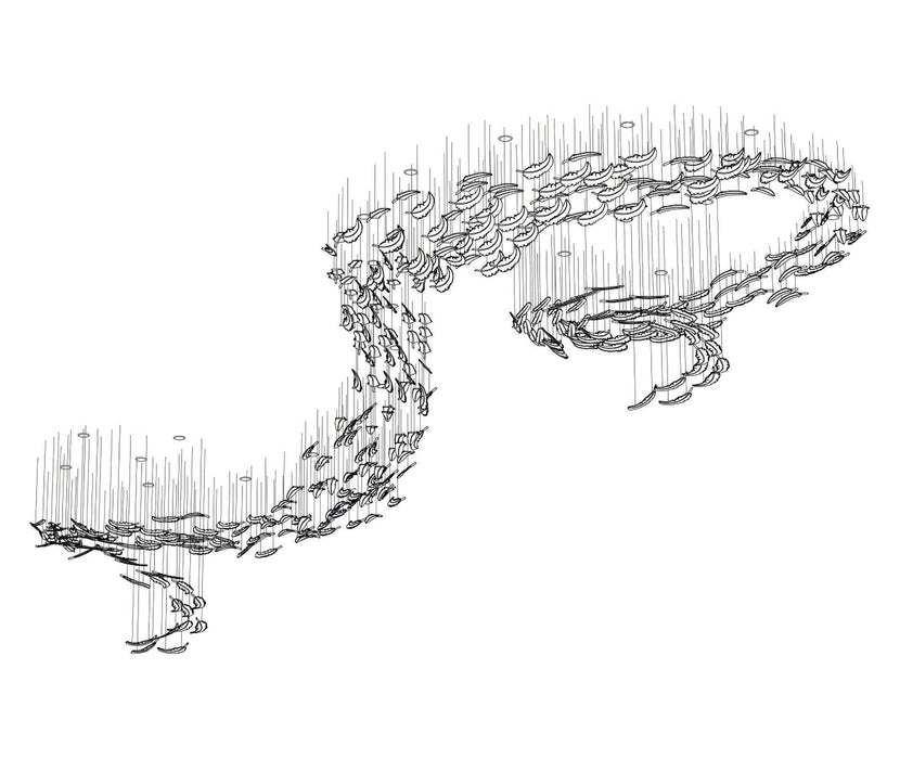 Glass Feathers Flying Chandelier-DWHOME
