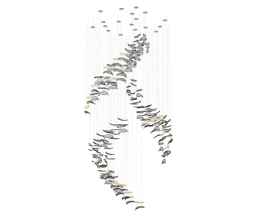 Glass Feathers Flying Chandelier-DWHOME