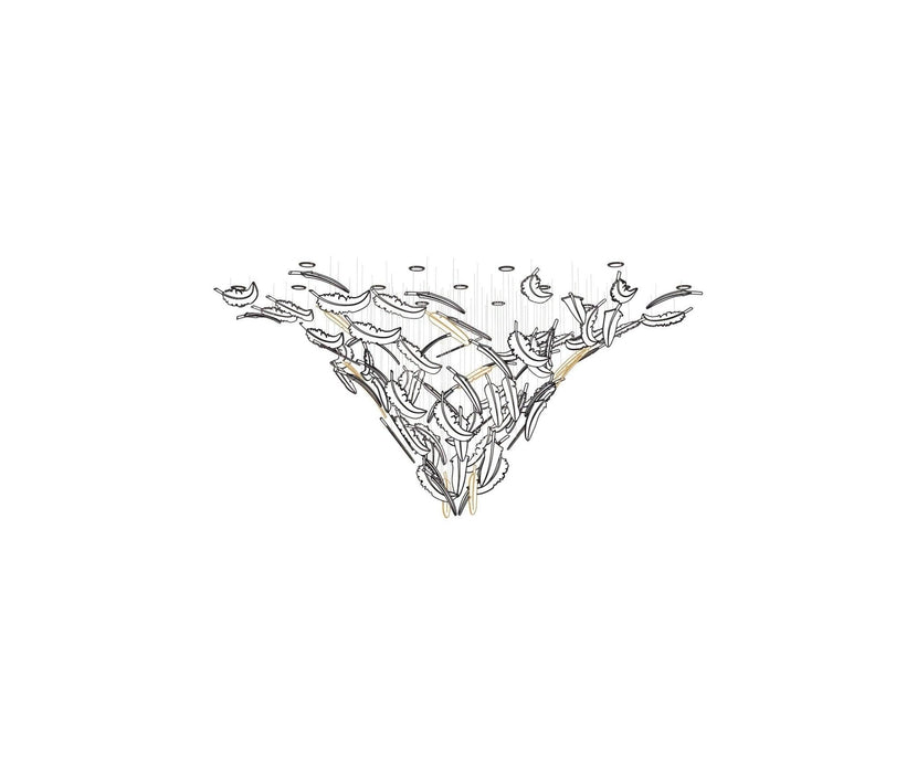 Glass Feathers Flying Chandelier-DWHOME