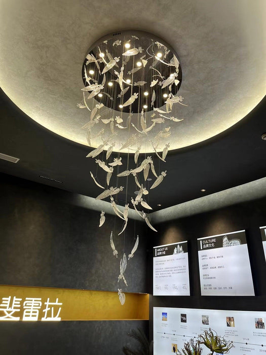 Glass Feathers Flying Chandelier-DWHOME