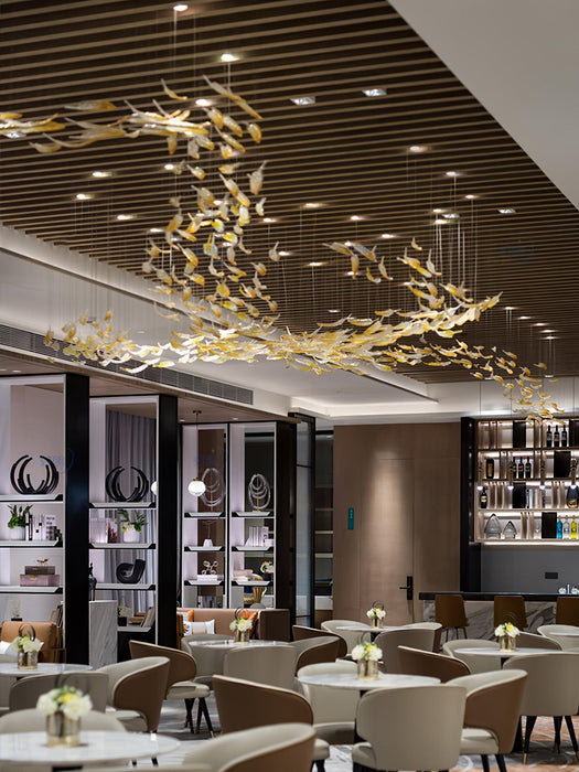 Glass Feathers Flying Chandelier-DWHOME