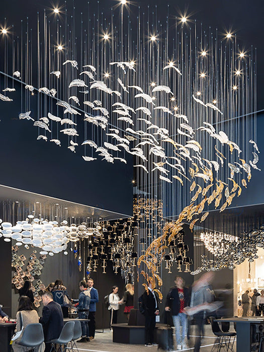 Glass Feathers Flying Chandelier-DWHOME