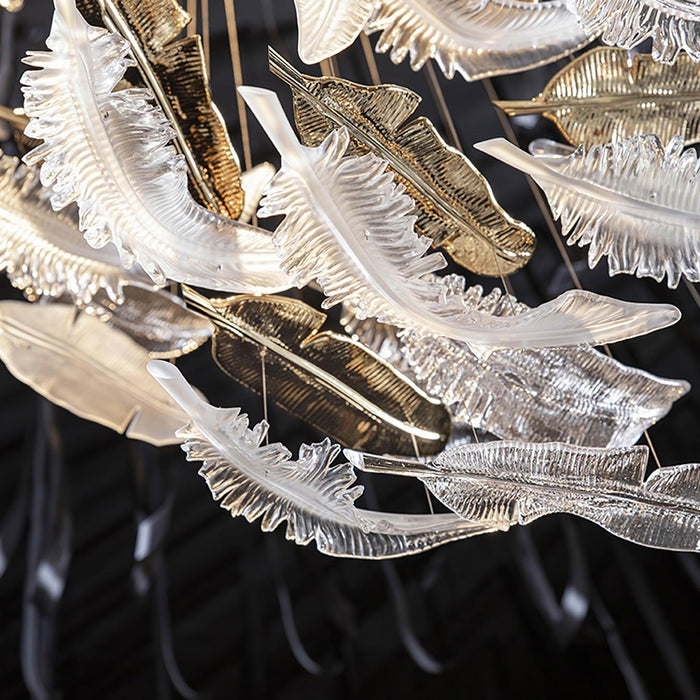 Glass Feathers Flying Chandelier-DWHOME