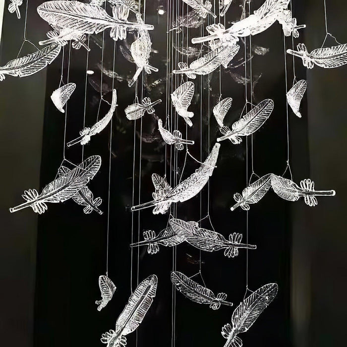 Glass Feathers Flying Chandelier-DWHOME