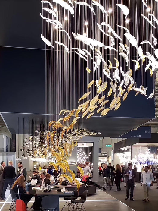 Glass Feathers Flying Chandelier-DWHOME