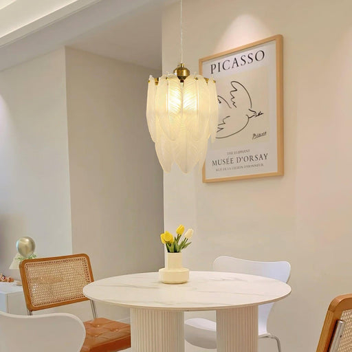 Glass Feather Pendant Light-DWHOME