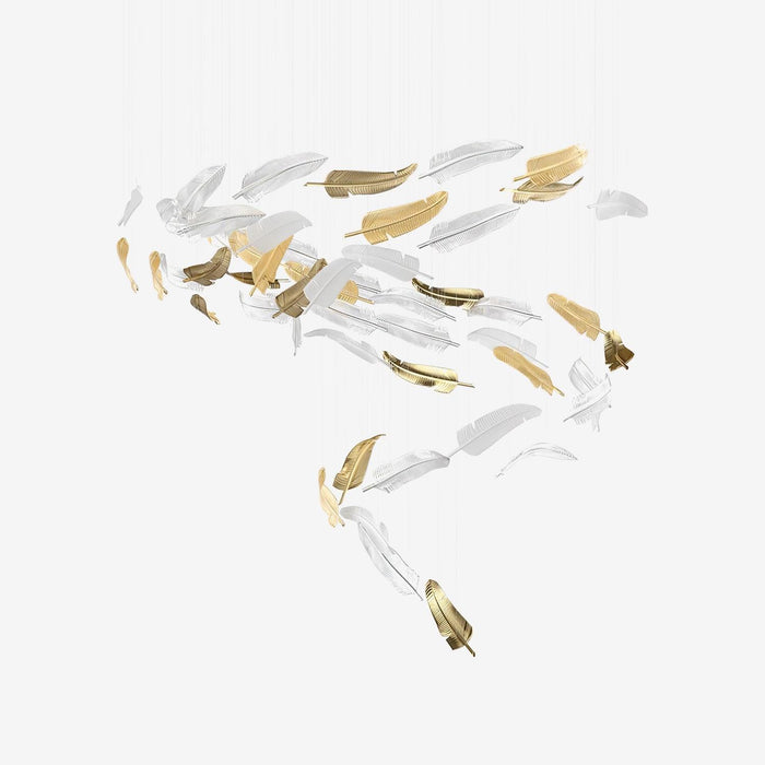 Glass Feathers Flying Chandelier-DWHOME