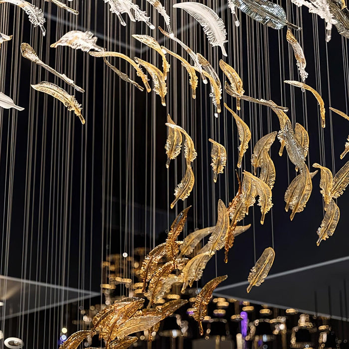 Glass Feathers Flying Chandelier-DWHOME