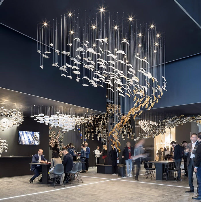 Glass Feathers Flying Chandelier-DWHOME