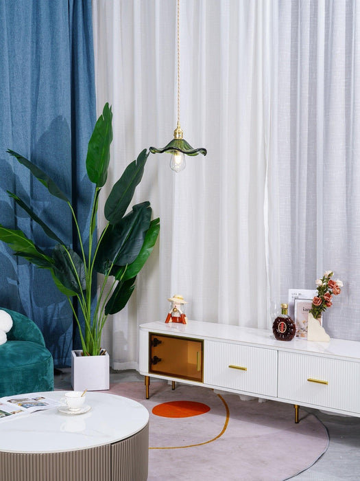 Glass Hibiscus Flower Swag Light-DWHOME
