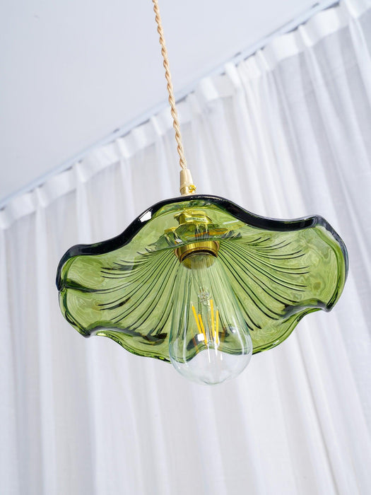 Glass Hibiscus Flower Pendant Light-DWHOME