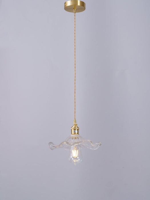Glass Hibiscus Flower Pendant Light-DWHOME