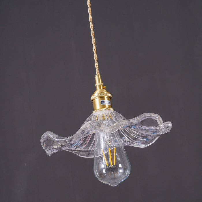Glass Hibiscus Flower Pendant Light-DWHOME