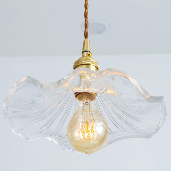 Glass Hibiscus Flower Pendant Light-DWHOME