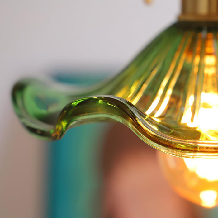 Glass Hibiscus Flower Pendant Light-DWHOME