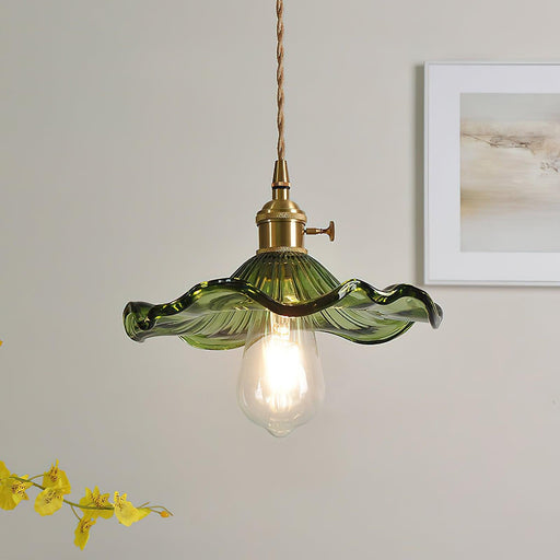 Glass Hibiscus Flower Pendant Light-DWHOME