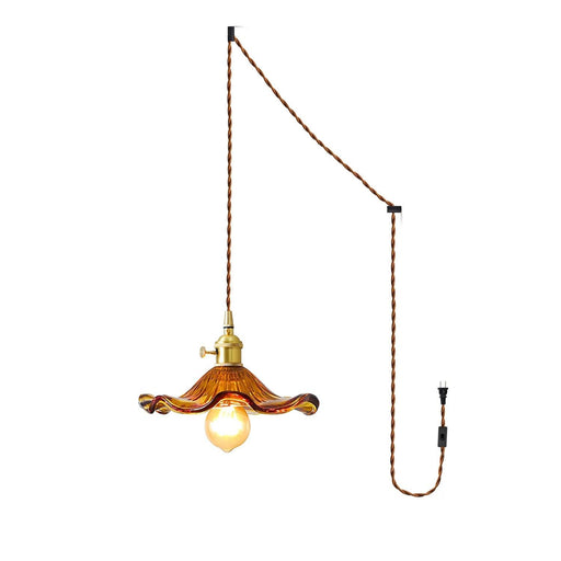 Glass Hibiscus Flower Swag Light-DWHOME