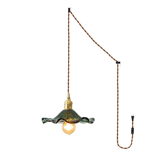 Glass Hibiscus Flower Swag Light-DWHOME