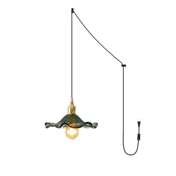 Glass Hibiscus Flower Swag Light-DWHOME