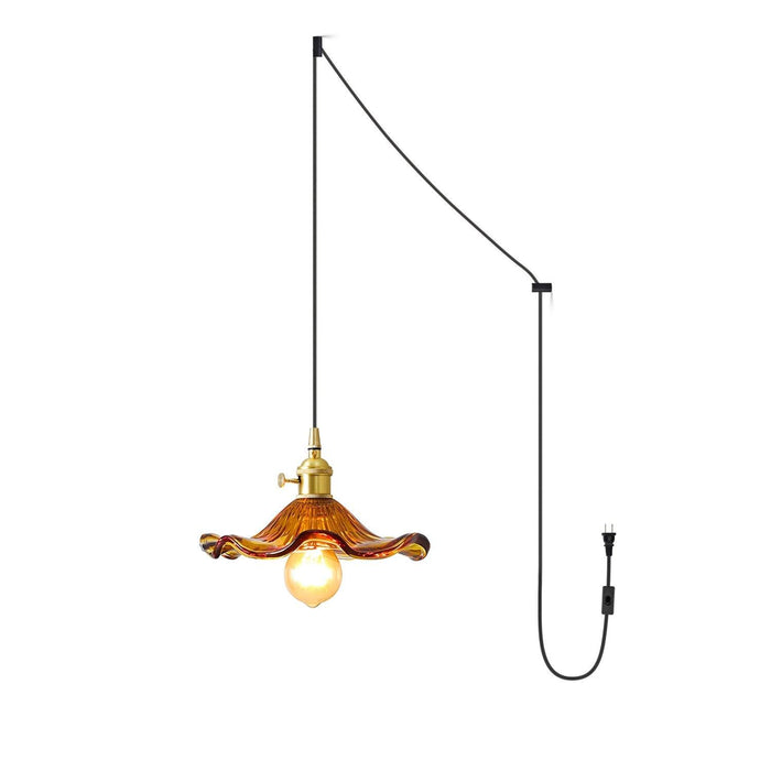 Glass Hibiscus Flower Swag Light-DWHOME