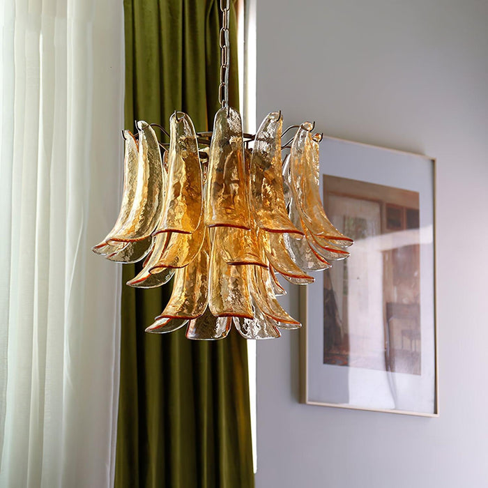 Glass Leaf Cascade Chandelier-DWHOME