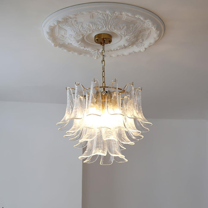 Glass Leaf Cascade Chandelier-DWHOME