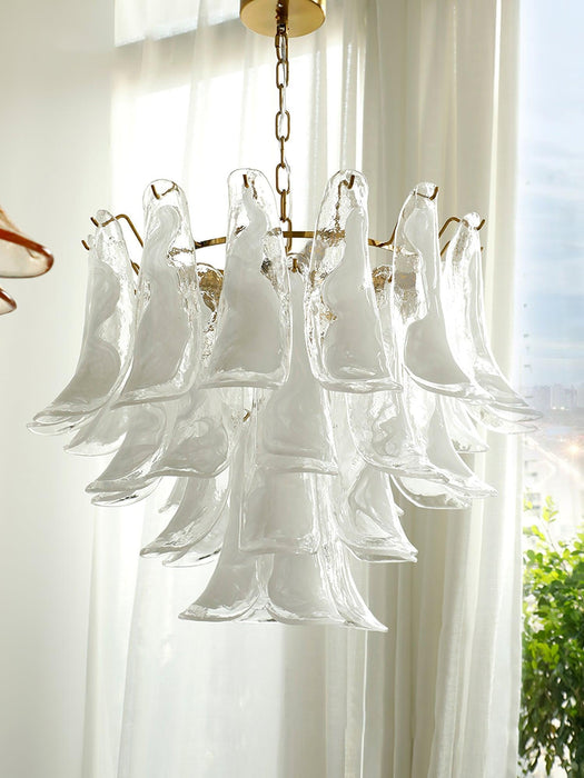 Glass Leaf Cascade Chandelier-DWHOME