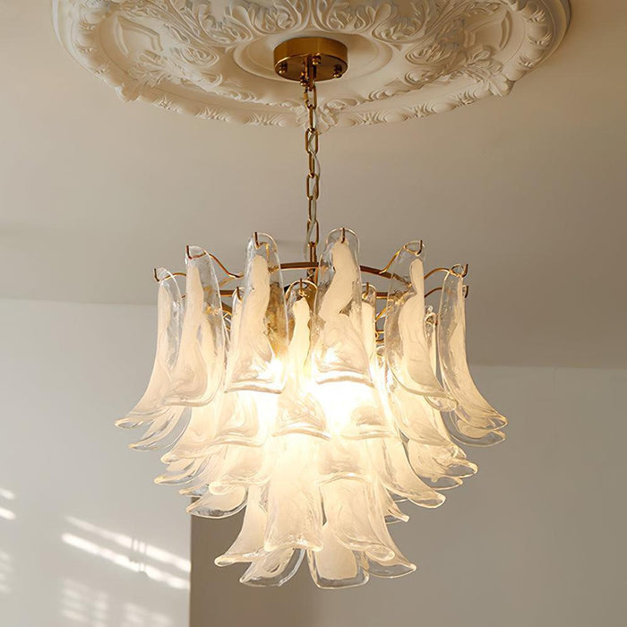 Glass Leaf Cascade Chandelier-DWHOME