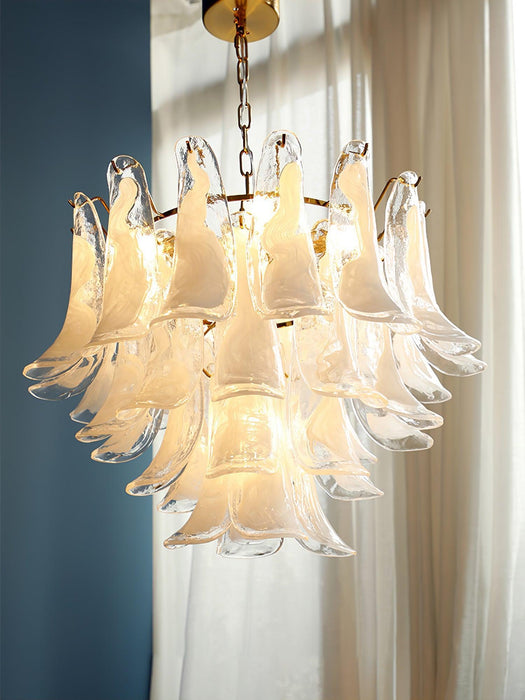 Glass Leaf Cascade Chandelier-DWHOME