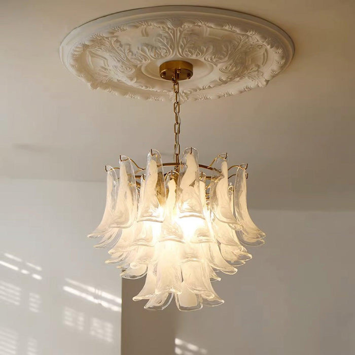 Glass Leaf Cascade Chandelier-DWHOME