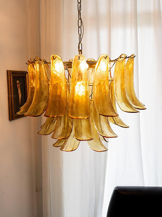 Glass Leaf Cascade Chandelier-DWHOME