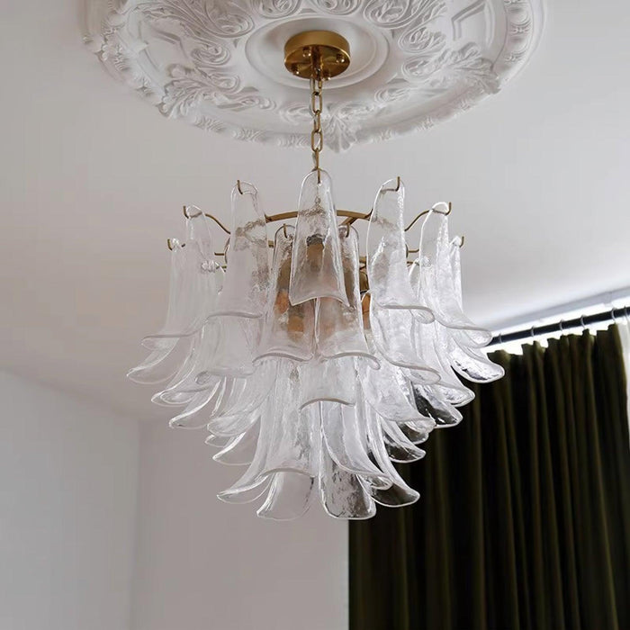 Glass Leaf Cascade Chandelier-DWHOME