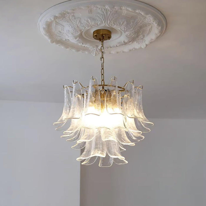Glass Leaf Cascade Chandelier-DWHOME