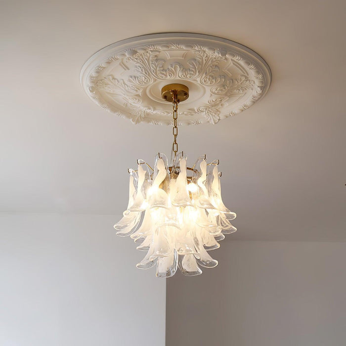 Glass Leaf Cascade Chandelier-DWHOME