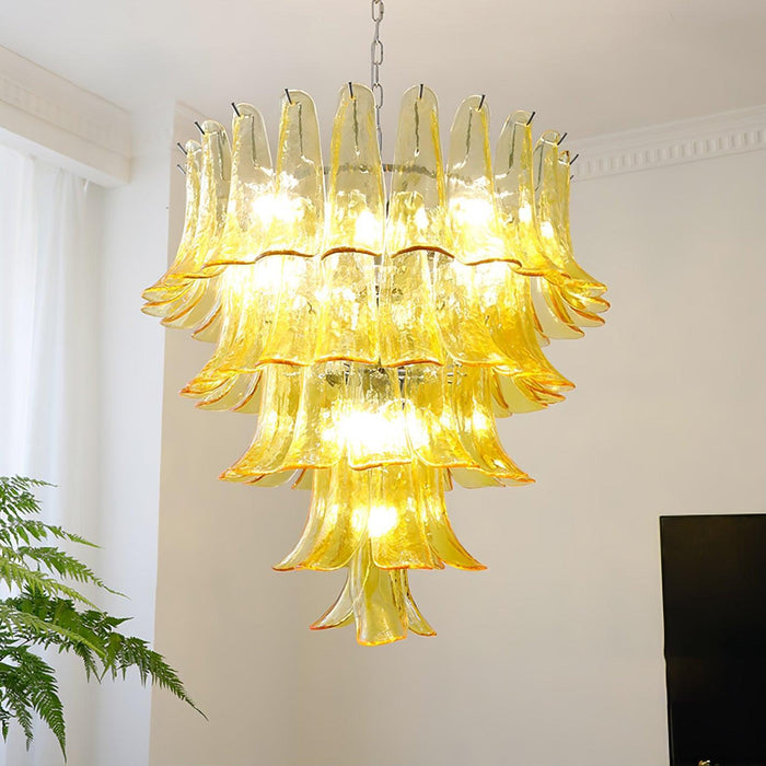Glass Leaf Cascade Chandelier-DWHOME