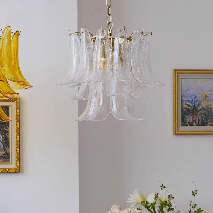 Glass Leaf Cascade Chandelier-DWHOME