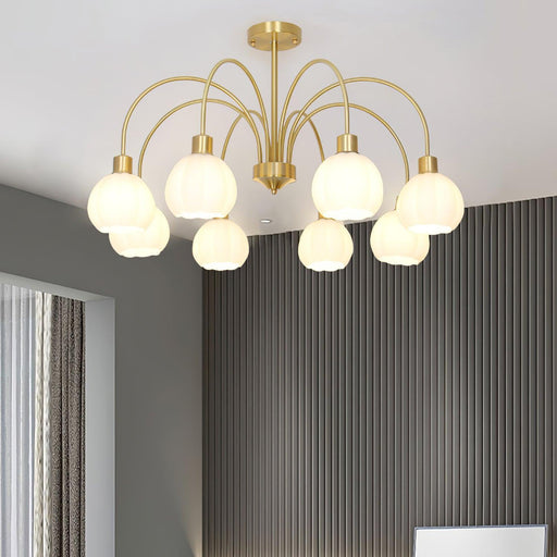 Glass Pumpkin Gold Chandelier-DWHOME