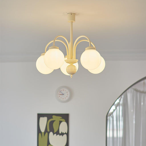 Cream Glass Sphere Chandelier-DWHOME