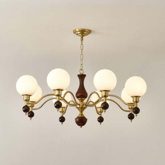 Globe Orb Wood Chandelier-DWHOME