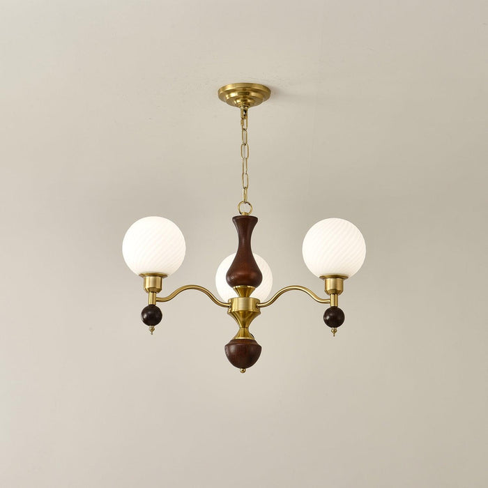 Globe Orb Wood Chandelier-DWHOME