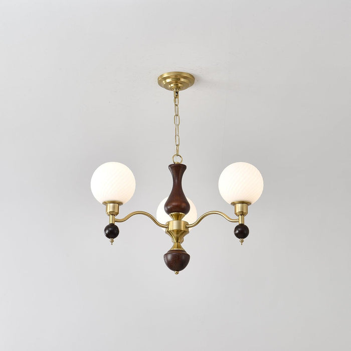 Globe Orb Wood Chandelier-DWHOME