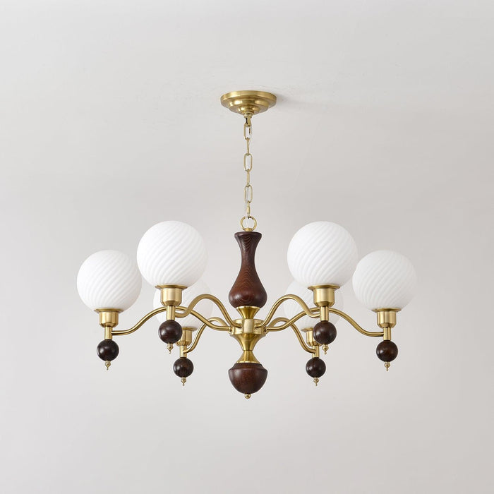 Globe Orb Wood Chandelier-DWHOME