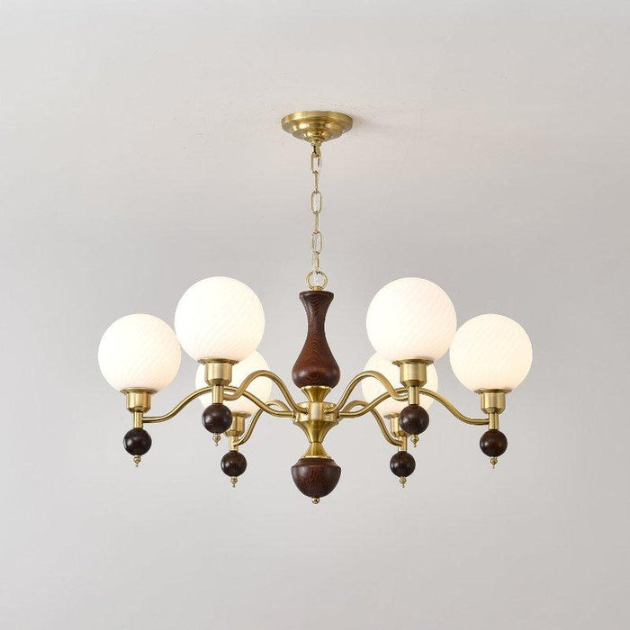 Globe Orb Wood Chandelier-DWHOME