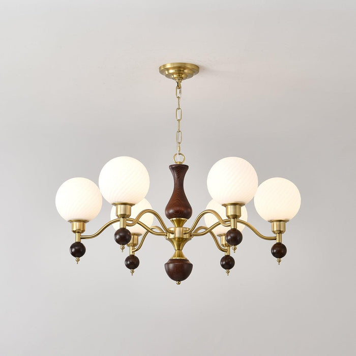 Globe Orb Wood Chandelier-DWHOME