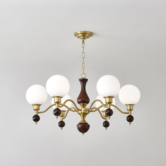Globe Orb Wood Chandelier-DWHOME